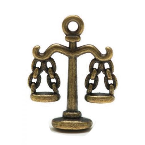 Zawieszka metalowa Charms ScrapBerry's Waga Brąz, 24mm